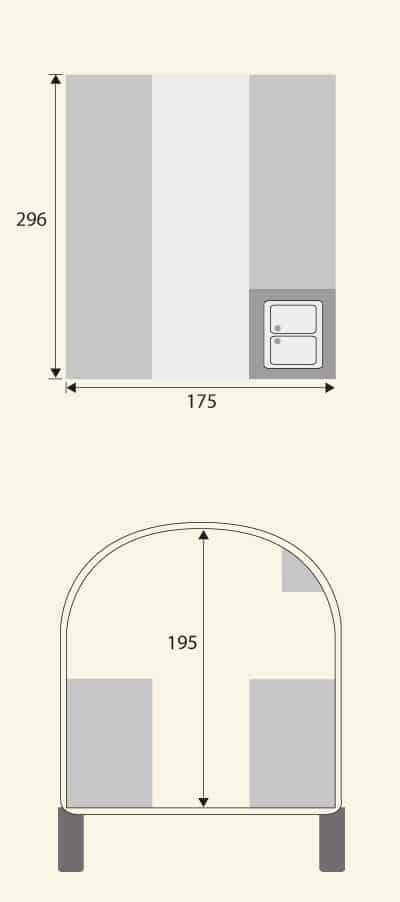 Street Buddy M mit Produktansicht und Maßskizze