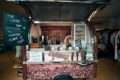 Mobile coffee bar frontal with open sales flap