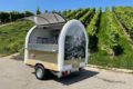 Mobile wine bar in front of the vineyards