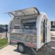 Pasta sales trailer with open sales flap 