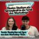 Podcast-Cover von BuddyTalk #9: 'Duales Studium als Sprungbrett in die Welt des Marketings' mit Lara aus dem BuddyStar-Marketing-Team und einem Kollegen vor Mikrofonen, auf rotem Hintergrund.